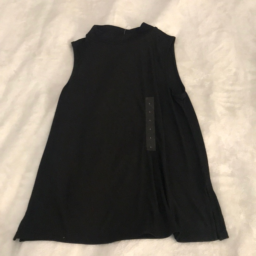 Black mock neck tank top